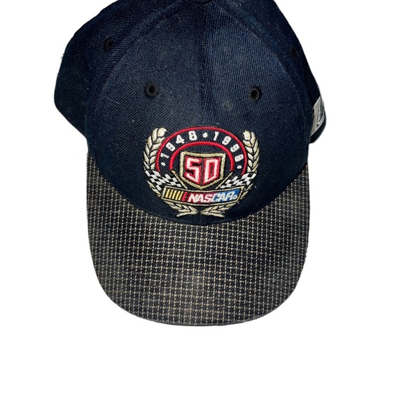 NASCAR 50th Anniversary 1948-1998 Black & Check Trucker Cap - Picture 1 of 11